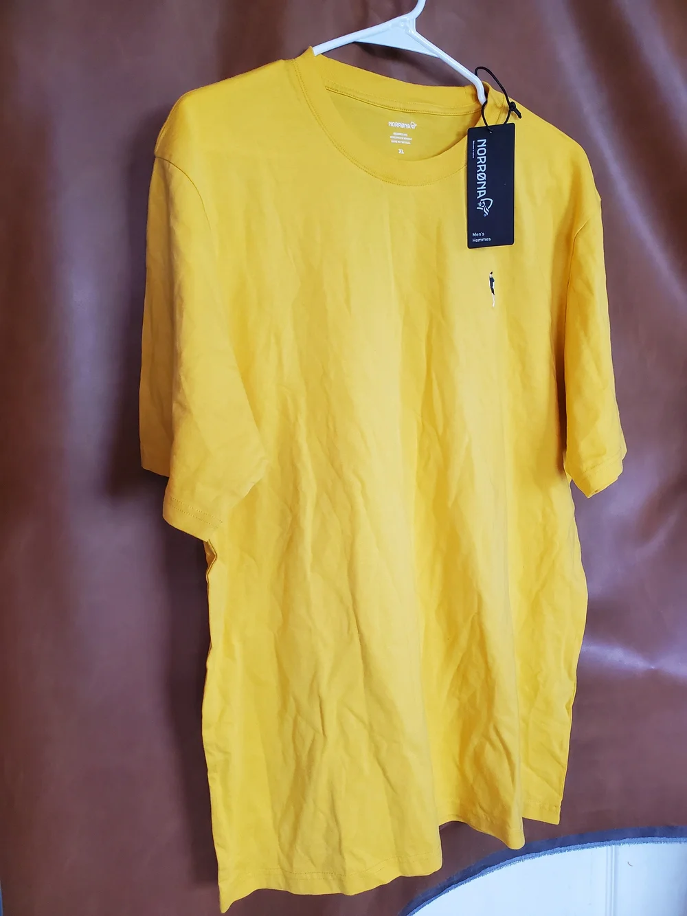 Yellow Men's XL Crewneck Short Sleeve Shirt - Picture 6 of 7